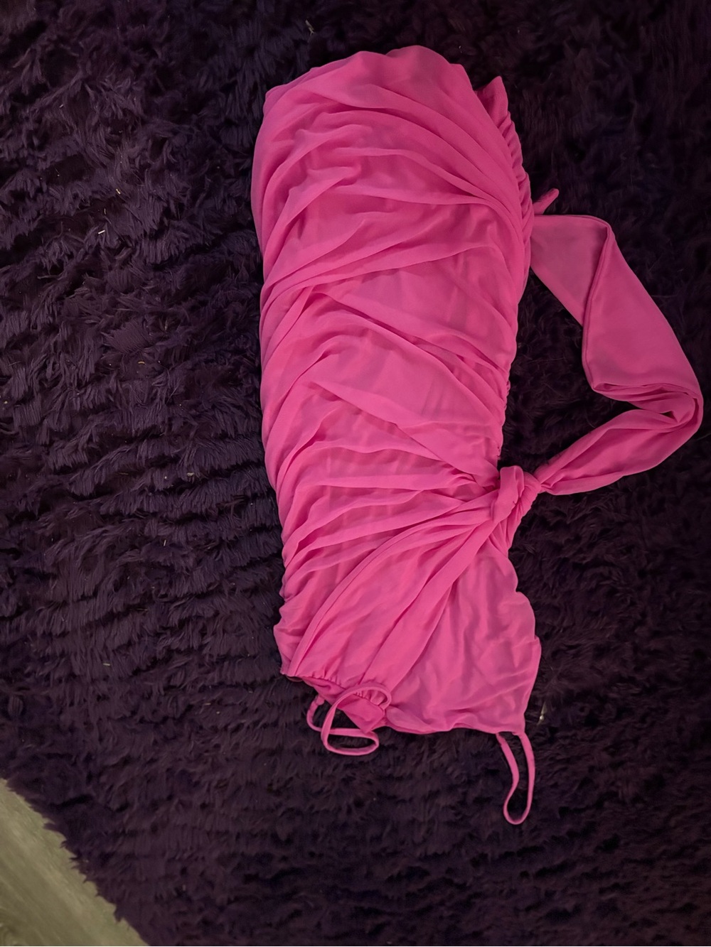 Fuchsia Strapless Ruched Dress